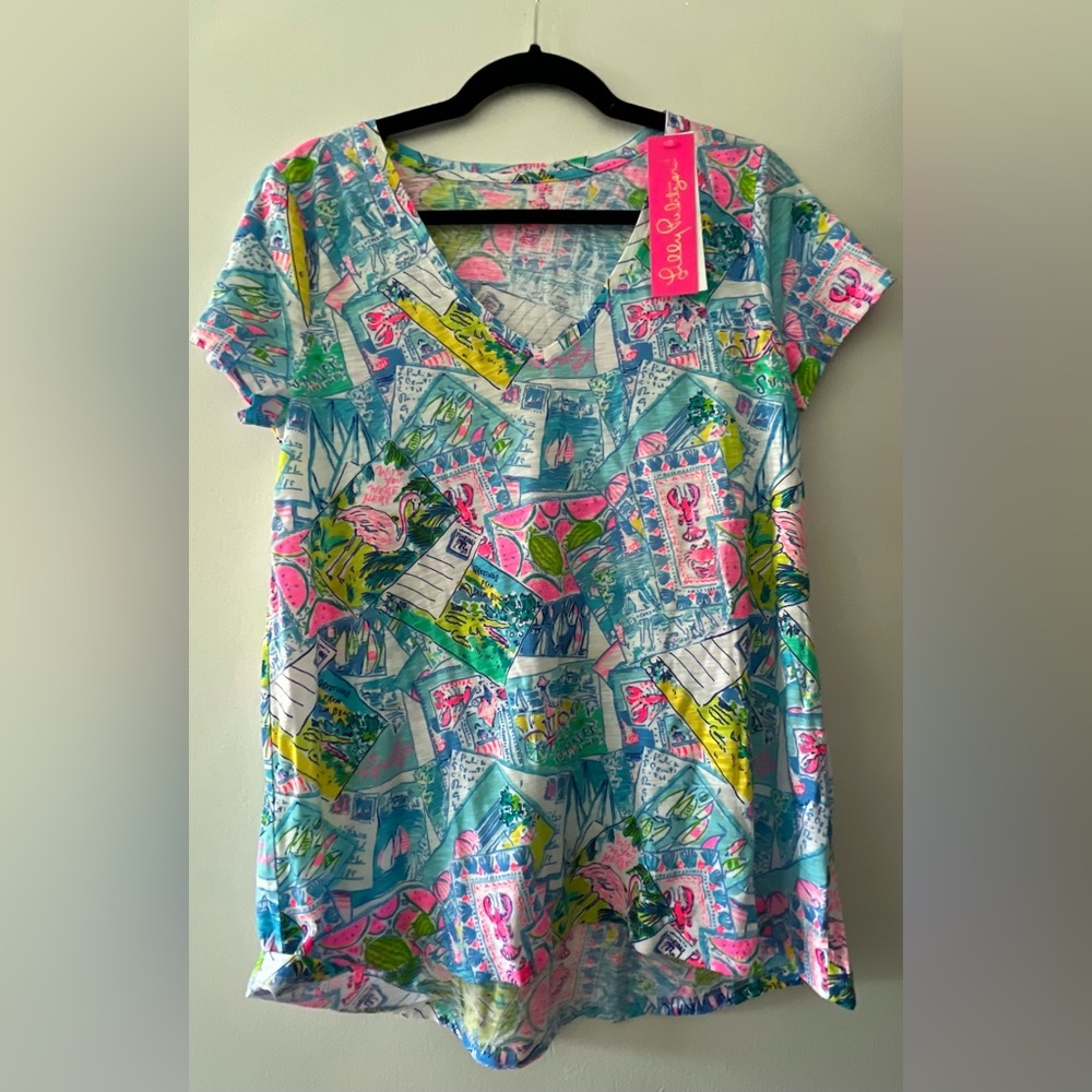 NWT Lilly Pulitzer Etta Top - Pop Up Wish You Were Here - Medium